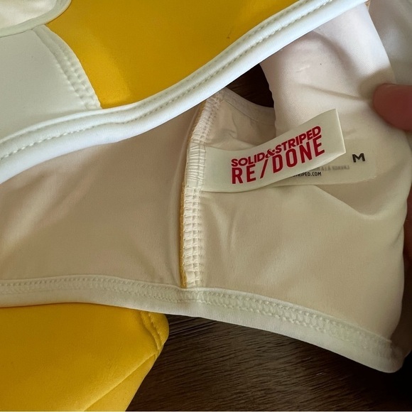 RE/DONE x SOLID & STRIPES YELLOW TWO PIECE SWIMSUIT SIZE S/M - Picture 10 of 11